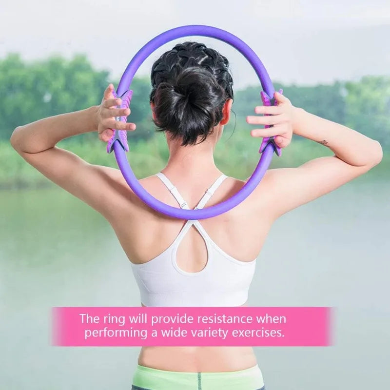 Yoga Pilates Ring Durable Non-Slip Exercise Circle Magic Exercise Circle with Dual Grip for Thigh Pelvic Floor Muscle Training